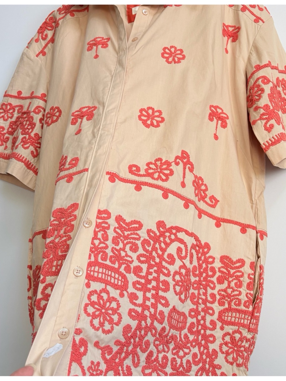 NWT Anthropologie Maeve Embroidered Collared  Button front Summer Shirt Dress XL - Picture 11 of 16